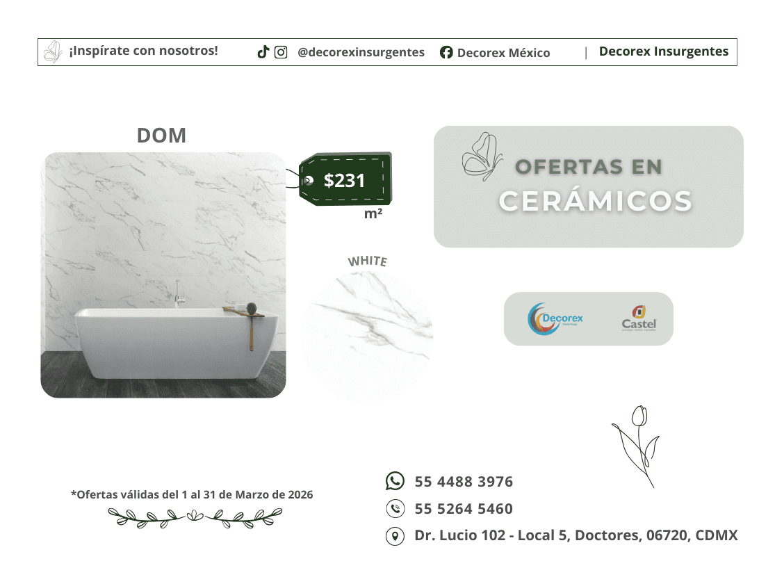 Promociones del mes Castel México en Decorex